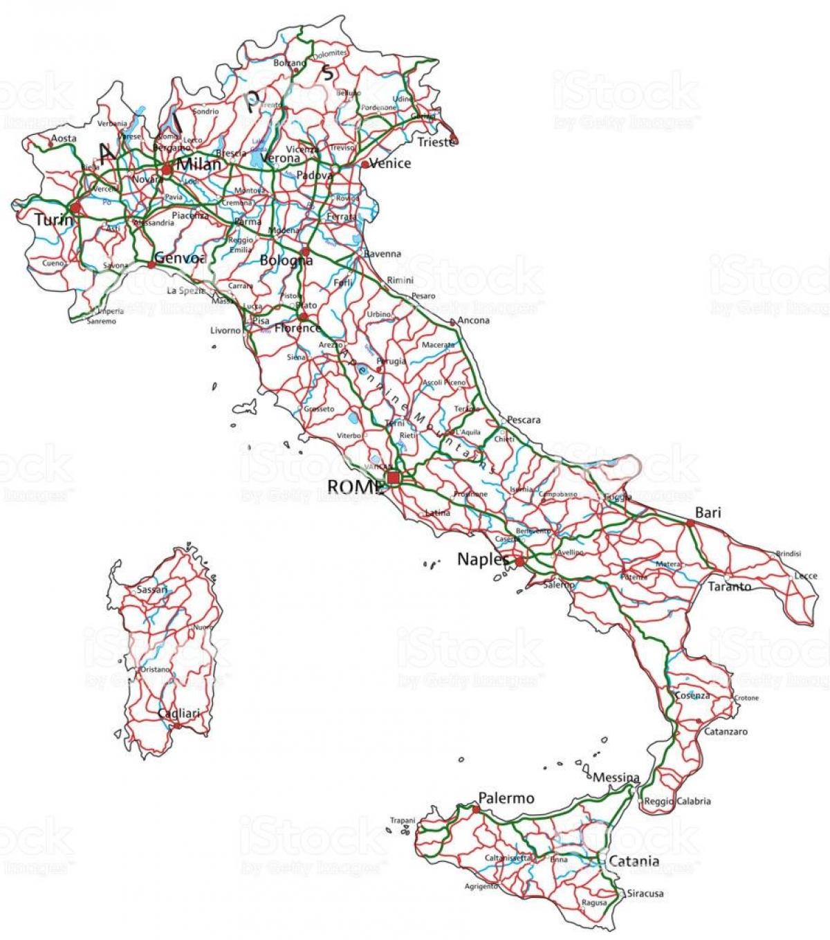 خريطة الطريق السريع لإيطاليا
