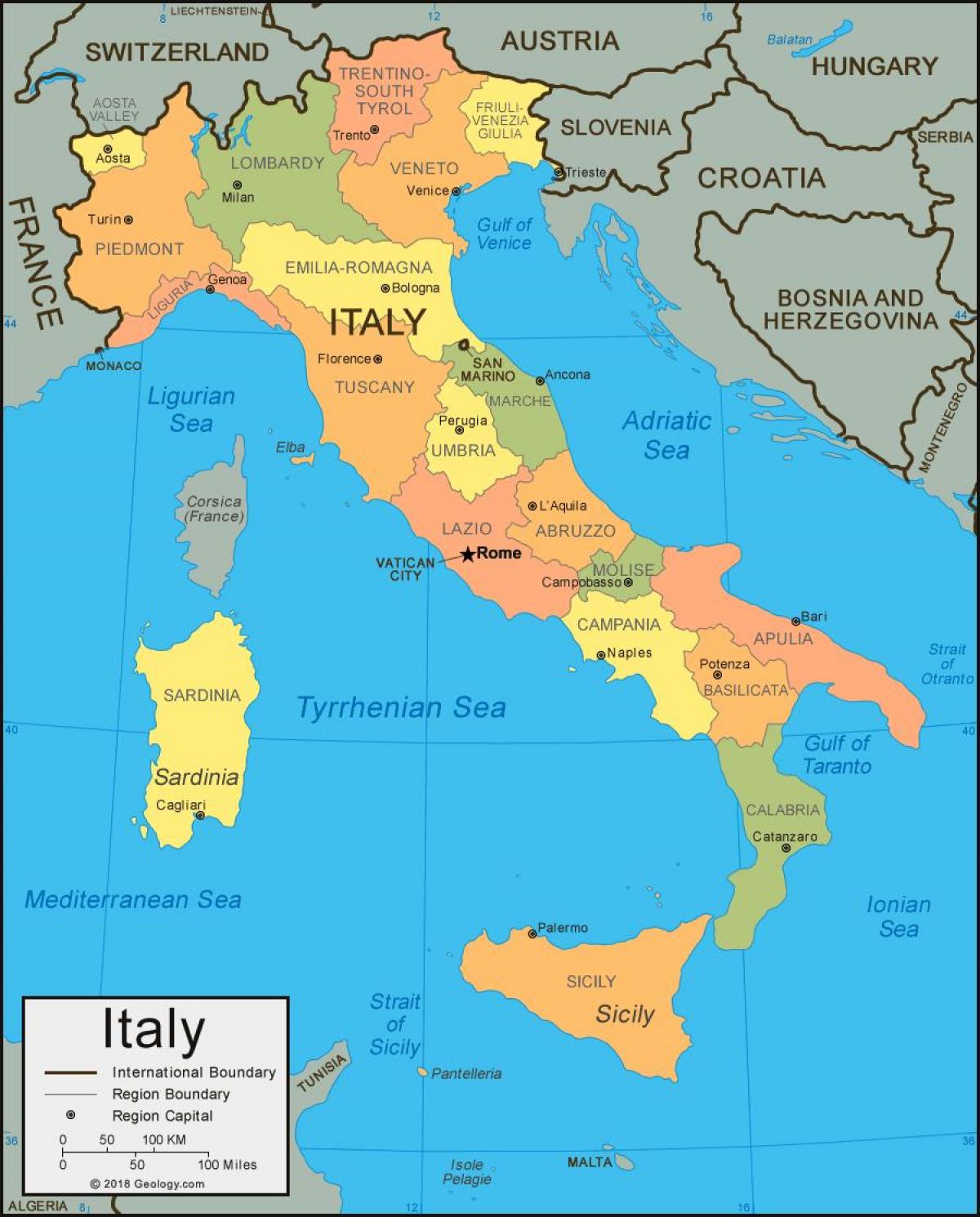 إيطاليا على الخريطة