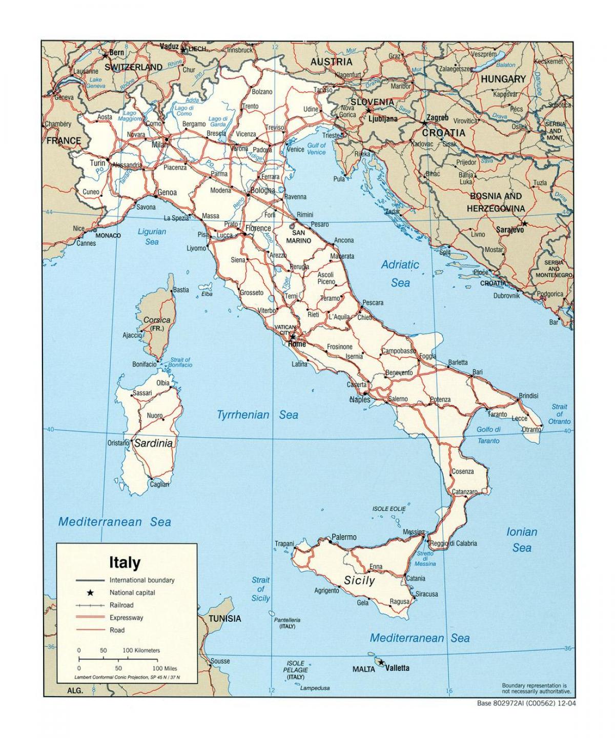 خريطة إيطاليا الإدارية