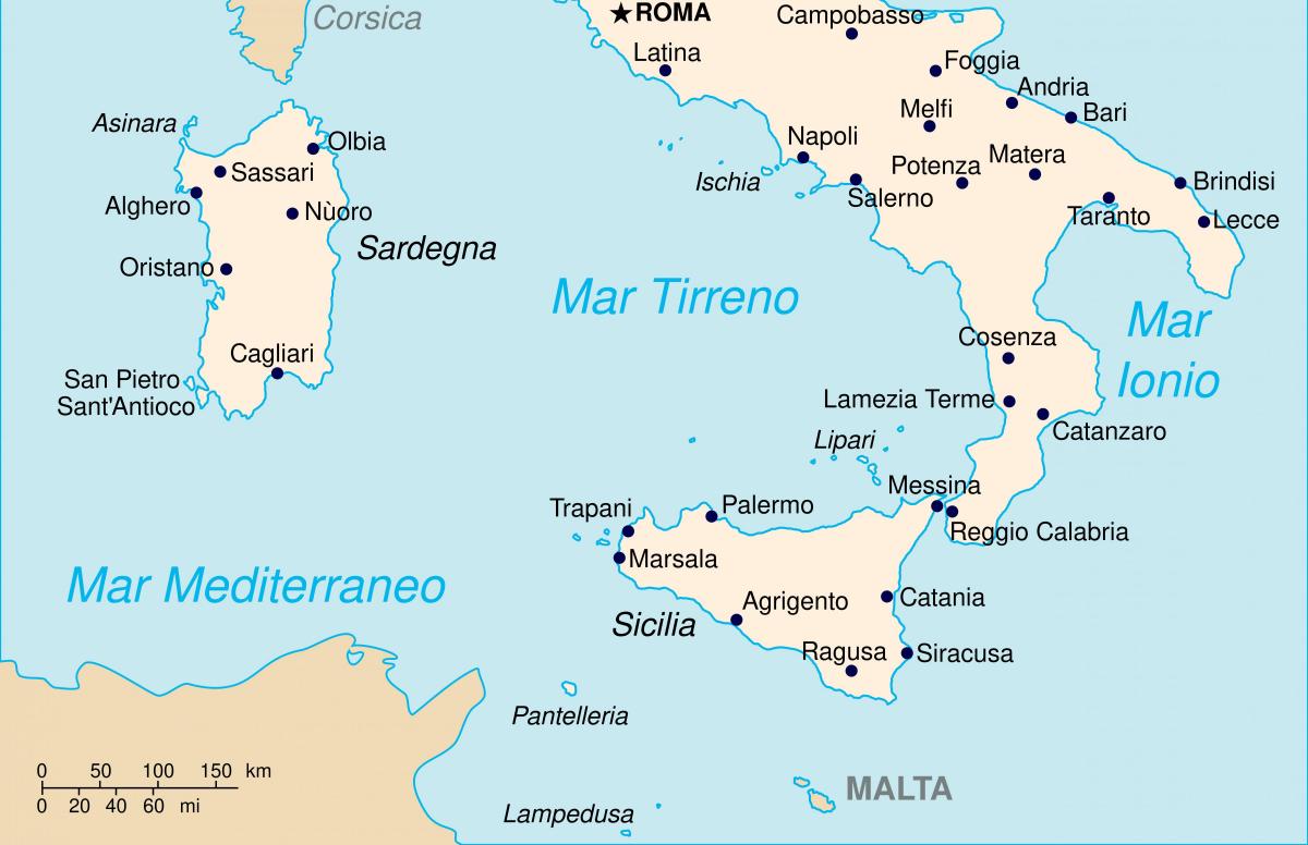 خريطة جنوب إيطاليا